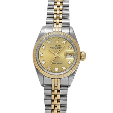 ロレックス デイトジャスト 69173G シャンパン/ダイヤモンド レディース 時計 【中古】【wristwatch】