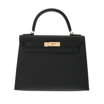 エルメス ケリー 28 外縫い 2WAY ブラック ヴォーエプソン レディース バッグ 【中古】【bag】