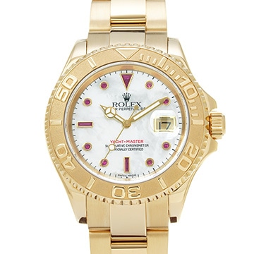 ロレックス ヨットマスター 16628NGR ホワイトシェル/ルビー メンズ 時計 【中古】【wristwatch】