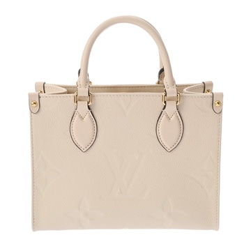 ルイ ヴィトン モノグラムアンプラント オンザゴー PM 2WAY クレーム M46569 レザー レディース バッグ 【中古】【bag】