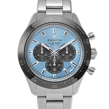 ゼニス クロノマスター スポーツ エル・プリメロ ヨシダスペシャル 03.3104.3600/54.M3100 アクアブルー/ブラック メンズ 時計 【中古】【wristwatch】