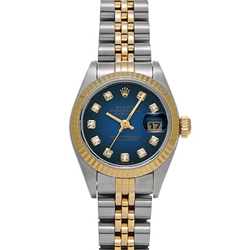ロレックス デイトジャスト 79173G ブルー・グラデーション/ダイヤモンド レディース 時計 【中古】【wristwatch】