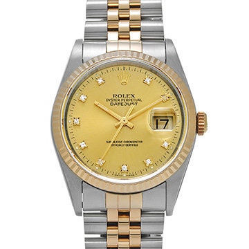 ロレックス デイトジャスト 16233G シャンパン/ダイヤモンド メンズ 時計 【中古】【wristwatch】