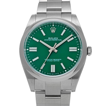 ロレックス オイスターパーペチュアル 41 124300 グリーン メンズ 時計 【中古】【wristwatch】