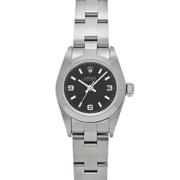 ロレックス オイスターパーペチュアル 67180 ブラック レディース 時計 【中古】【wristwatch】