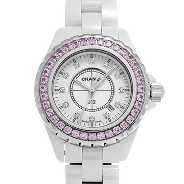シャネル J12 33MM H2010 ホワイト/ダイヤモンド レディース 時計 【中古】【wristwatch】