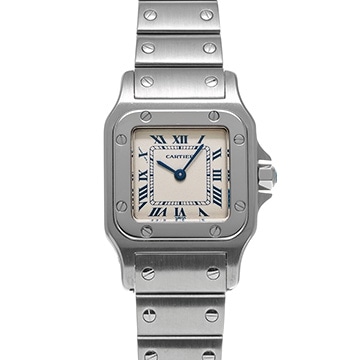 カルティエ サントス ガルベ SM W20017D6 ホワイト レディース 時計 【中古】【wristwatch】
