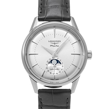ロンジン フラッグシップ ヘリテージ ムーンフェイズ L4.815.4.72.2 シルバー メンズ 時計 【中古】【wristwatch】