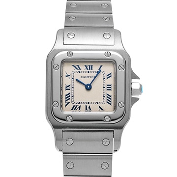 カルティエ サントスガルベ SM W20017D6 アイボリー レディース 時計 【中古】【wristwatch】