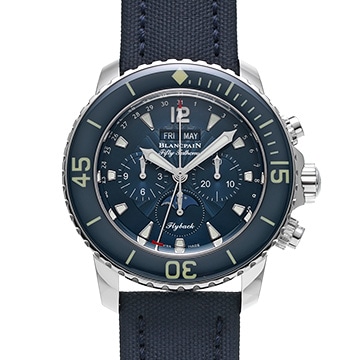 ブランパン フィフティ ファゾムス フライバック クロノ コンプリートカレンダー 5066F-1140-52B ブルー メンズ 時計 【中古】【wristwatch】