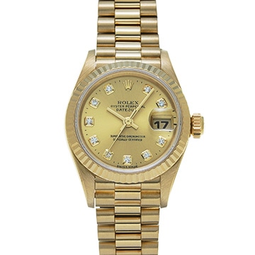 ロレックス デイトジャスト 69178G シャンパン/ダイヤモンド レディース 時計 【中古】【wristwatch】