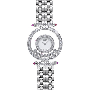 ショパール ハッピーダイヤモンド 20/4993/21 ホワイト/ダイヤモンド レディース 時計 【中古】【wristwatch】