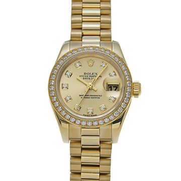 ロレックス デイトジャスト 179138G シャンパン/ダイヤモンド レディース 時計 【中古】【wristwatch】