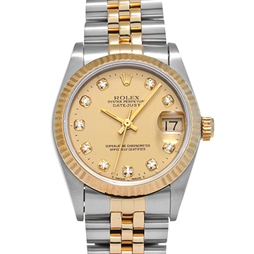 ロレックス デイトジャスト 68273G シャンパン/ダイヤモンド ユニセックス 時計 【中古】【wristwatch】