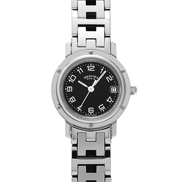 エルメス クリッパー CL4.210 ブラック レディース 時計 【中古】【wristwatch】