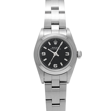 ロレックス オイスターパーペチュアル 76080 ブラック レディース 時計 【中古】【wristwatch】