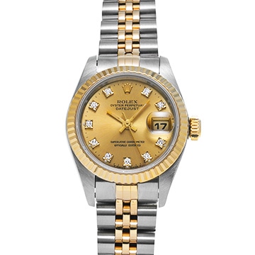ロレックス デイトジャスト 69173G シャンパン/ダイヤモンド レディース 時計 【中古】【wristwatch】