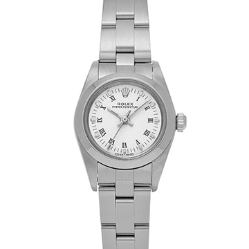 ロレックス オイスターパーペチュアル 76080 ホワイト レディース 時計 【中古】【wristwatch】
