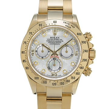 ロレックス コスモグラフ デイトナ 116528NG ホワイトシェル/ダイヤモンド メンズ 時計 【中古】【wristwatch】