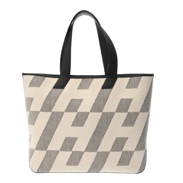 エルメス H アン ビエ GM エクリュ/ブラック トワルアッシュ/ヴォースイフト ユニセックス バッグ 【中古】【bag】