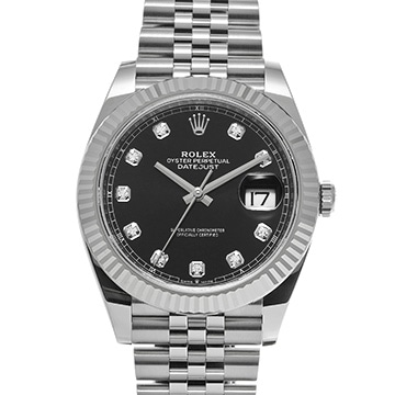 ロレックス デイトジャスト 41 126334 ブライトブラック/ダイヤモンド メンズ 時計 【新品】【wristwatch】