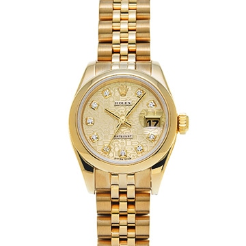 ロレックス デイトジャスト 179168G シャンパンコンピュータ/ダイヤモンド レディース 時計 【中古】【wristwatch】