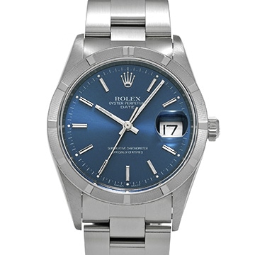 ロレックス オイスターパーペチュアル デイト 15210 ブルー メンズ 時計 【中古】【wristwatch】