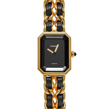 シャネル プルミエール L H0001 ブラック レディース 時計 【中古】【wristwatch】