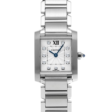 カルティエ タンク フランセーズ SM WE110006 シルバー/ダイヤモンド レディース 時計 【中古】【wristwatch】