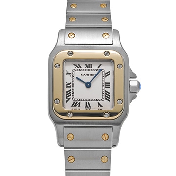 カルティエ サントス ガルベ SM W20012C4 アイボリー レディース 時計 【中古】【wristwatch】