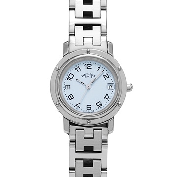 エルメス クリッパー CL4.210 ライトブルー レディース 時計 【中古】【wristwatch】