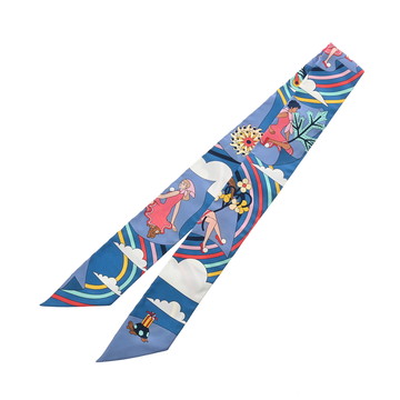 エルメス ツイリー CARRES VOLANTS ブルー 063849S シルク100％ レディース 【新品】【other】