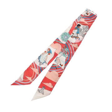 エルメス ツイリー CARRES VOLANTS マルチカラー/レッド 063849S シルク100％ レディース 【未使用】【other】