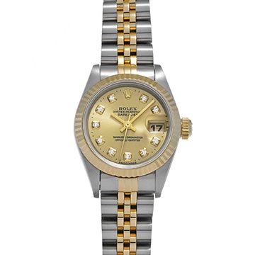 ロレックス デイトジャスト 69173G シャンパン/ダイヤモンド レディース 時計 【中古】【wristwatch】