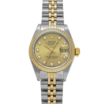 ロレックス デイトジャスト 69173G シャンパン/ダイヤモンド レディース 時計 【中古】【wristwatch】