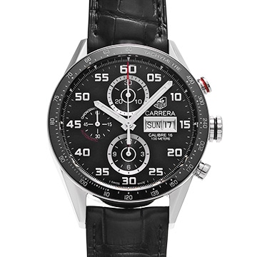 タグ ホイヤー カレラ キャリバー16 クロノグラフ デイデイト CV2A1R.FC6235 ブラック メンズ 時計 【中古】【wristwatch】