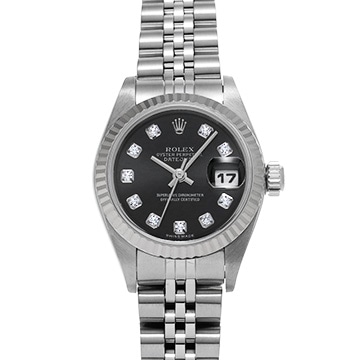 ロレックス デイトジャスト 79174G ブラック/ダイヤモンド レディース 時計 【中古】【wristwatch】