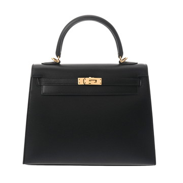 エルメス ケリー 25 外縫い 2WAY ブラック タデラクト レディース バッグ 【中古】【bag】