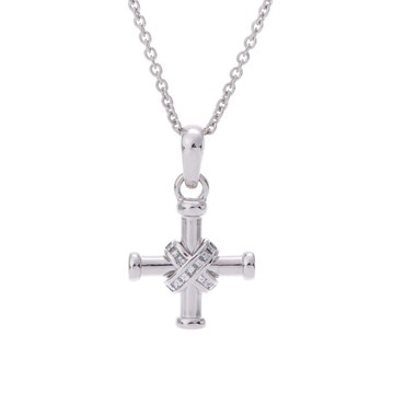 ブルガリ パッソドッピオ クロス ネックレス K18ホワイトゴールド WG レディース ジュエリー 【中古】【jewelry】