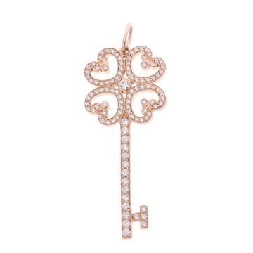 ティファニー クアトラハートキー ペンダントトップ ゴールド K18ピンクゴールド PG レディース ジュエリー 【中古】【jewelry】