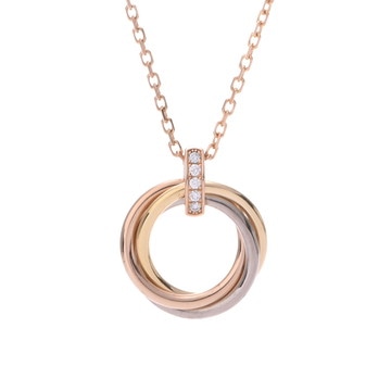 カルティエ トリニティネックレス 5PD ゴールド K18イエローゴールド YG/K18ピンクゴールド PG/K18ホワイトゴールド レディース ジュエリー 【中古】【jewelry】