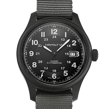 ハミルトン カーキ フィールド チタニウム H70575733 ブラック メンズ 時計 【中古】【wristwatch】