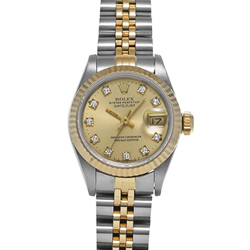 ロレックス デイトジャスト 69173G シャンパン/ダイヤモンド レディース 時計 【中古】【wristwatch】