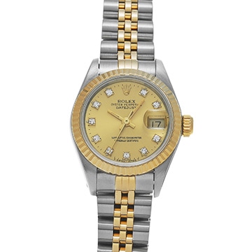 ロレックス デイトジャスト 69173G シャンパン/ダイヤモンド レディース 時計 【中古】【wristwatch】