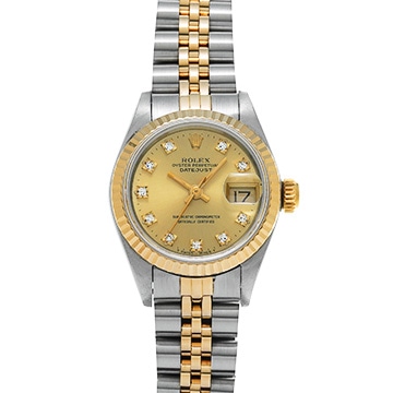 ロレックス デイトジャスト 69173G シャンパン/ダイヤモンド レディース 時計 【中古】【wristwatch】