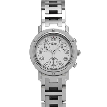 エルメス クリッパー クロノグラフ CL1.310.132/3780 ホワイト レディース 時計 【中古】【wristwatch】