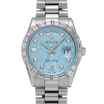 ロレックス デイデイト 118366 アイスブルーコンピュータ メンズ 時計 【中古】【wristwatch】