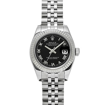 ロレックス デイトジャスト 179174 ブラック レディース 時計 【中古】【wristwatch】