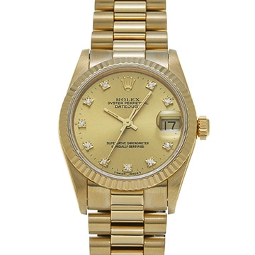 ロレックス デイトジャスト 68278G シャンパン/ダイヤモンド ユニセックス 時計 【中古】【wristwatch】