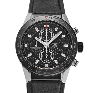 タグ ホイヤー カレラ キャリバー ホイヤー01 クロノグラフ アストンマーティン CAR2A1AB.FT6163 ブラック メンズ 時計 【中古】【wristwatch】